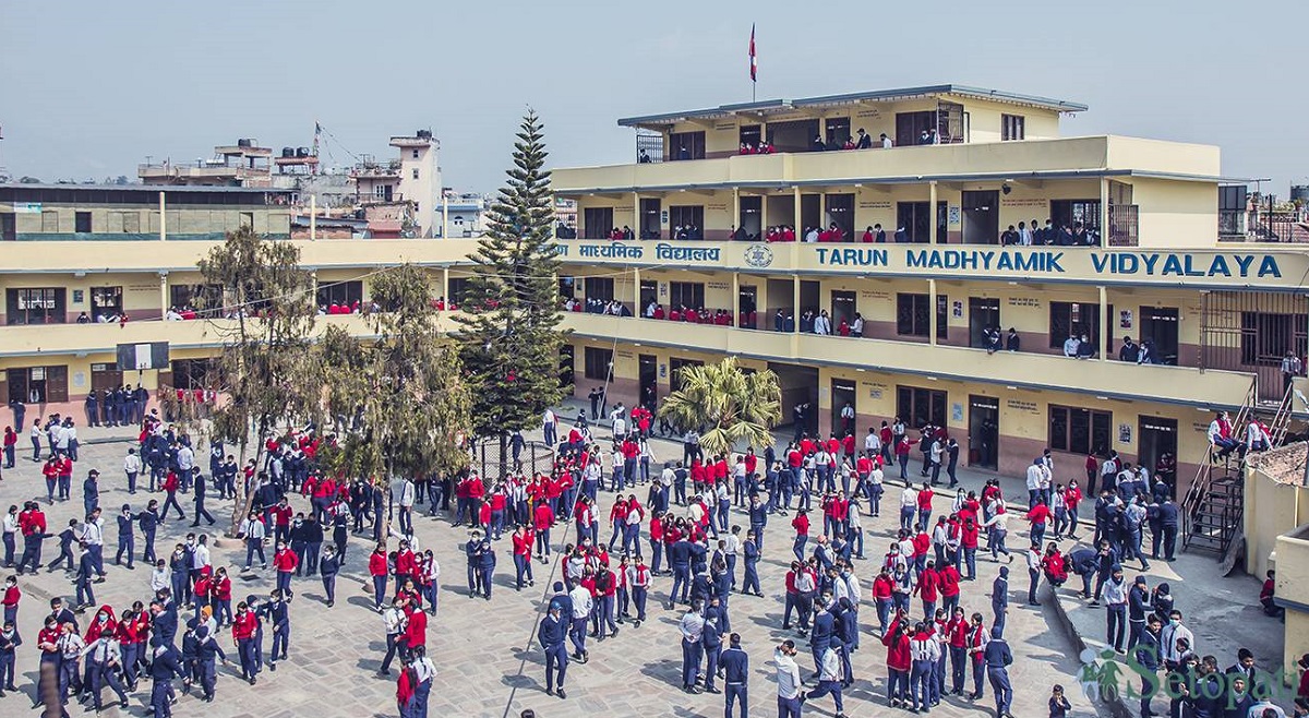 काठमाडौंको तरुण माध्यमिक विद्यालय। तस्बिरः नवीनबाबु गुरुङ/सेतोपाटी